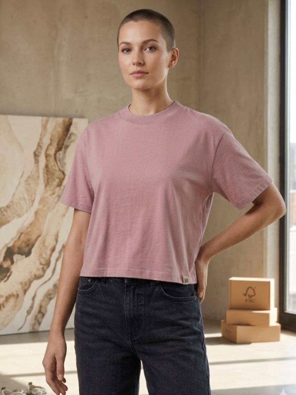 ✨NWT✨ tentree Laurelwood Crop T-Shirt - Vintage Mauve - Size L